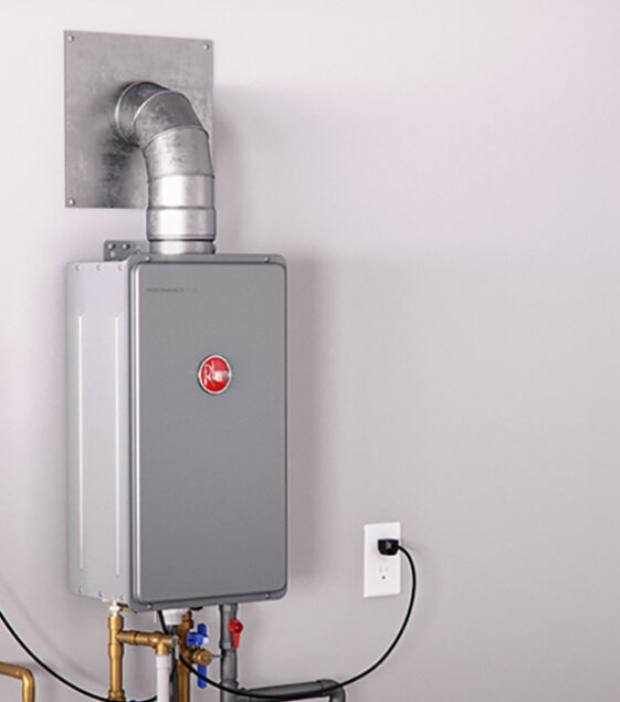 A properly installed water heater at a client's home.